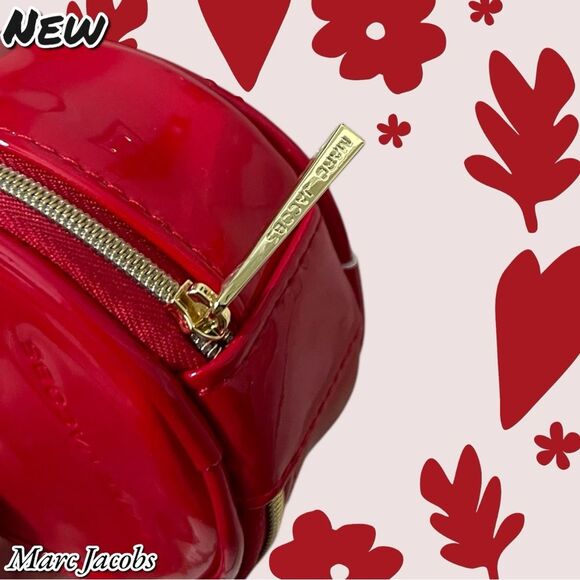 New NWOT Marc Jacobs Red Patent Leather Crossbody Bag Coin Purse - Picture 4 of 7